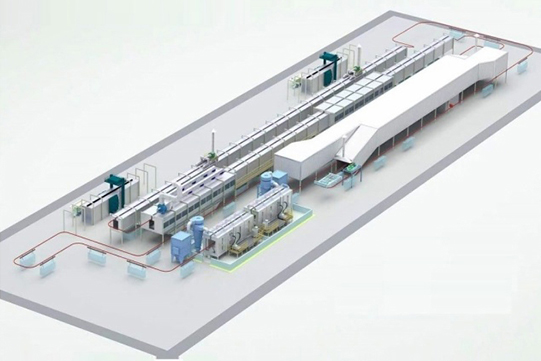Automotive electrophoresis coating line