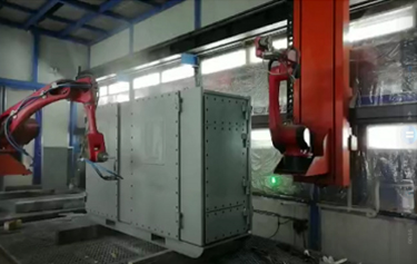 High-voltage electrical cabinet robotic powder coating line